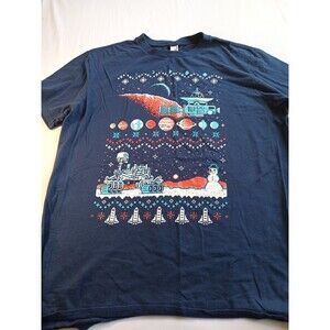 Anvil T Shirt Winter Design Blue Large